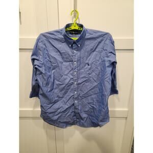 Ralph Lauren Shirt Mens 18 31 Blue Dress Long Sleeve Tailored Dress Business Dad